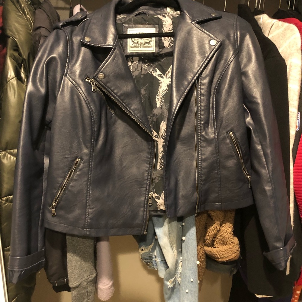 Levi Blue Leather Jacket - image 2